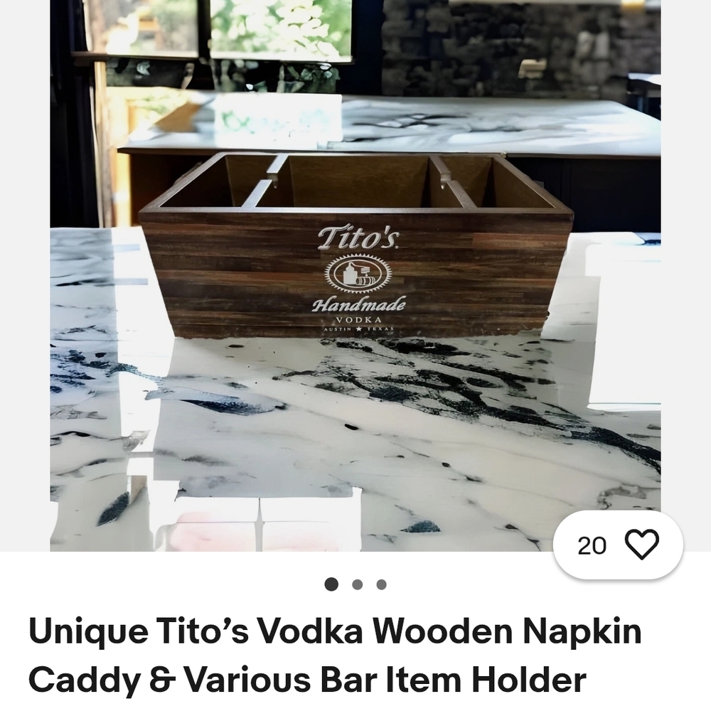 Tito's Handmade Vodka Wooden Napkin Caddy